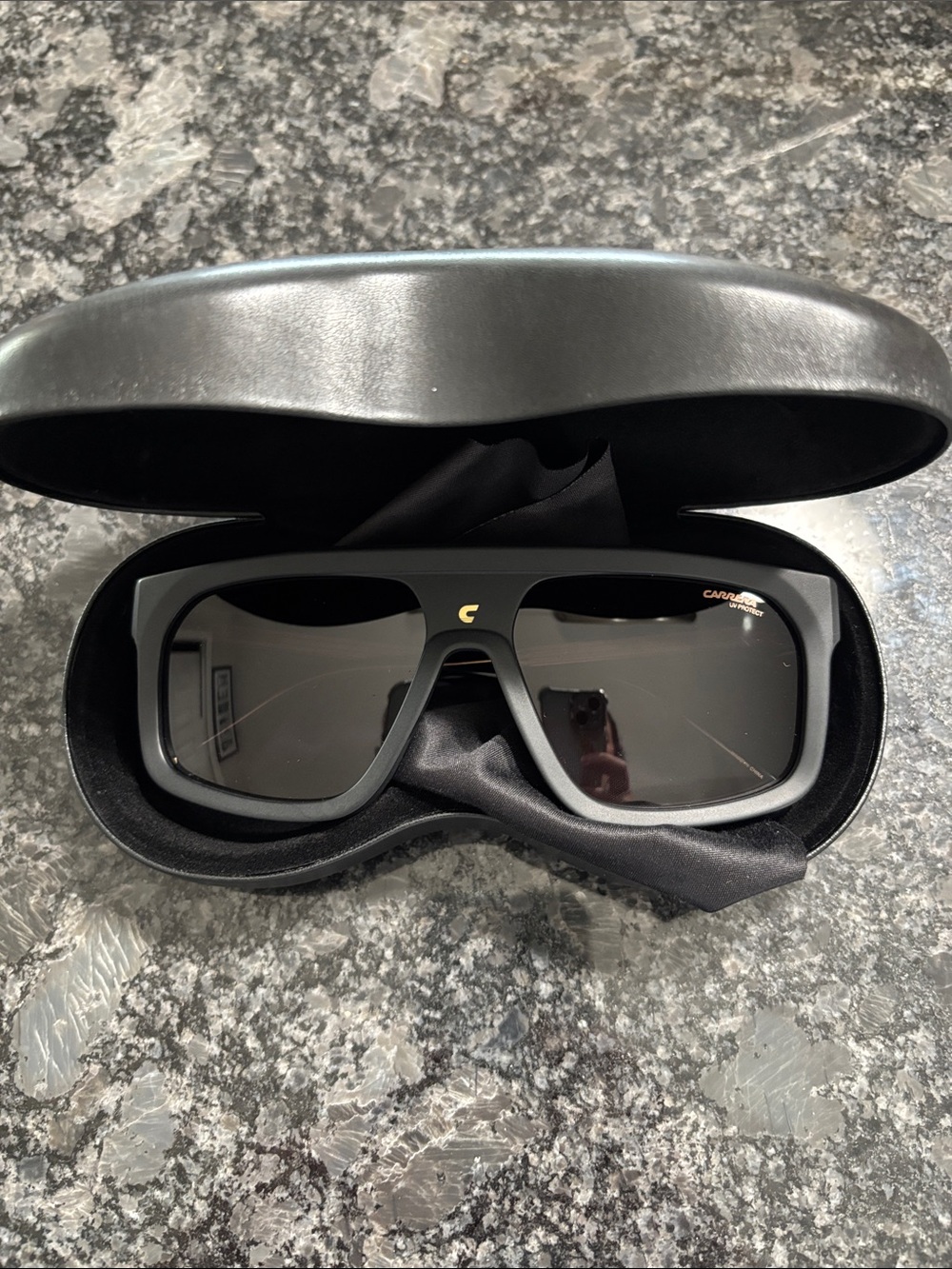 Carrera Matte Black Shield Sunglasses